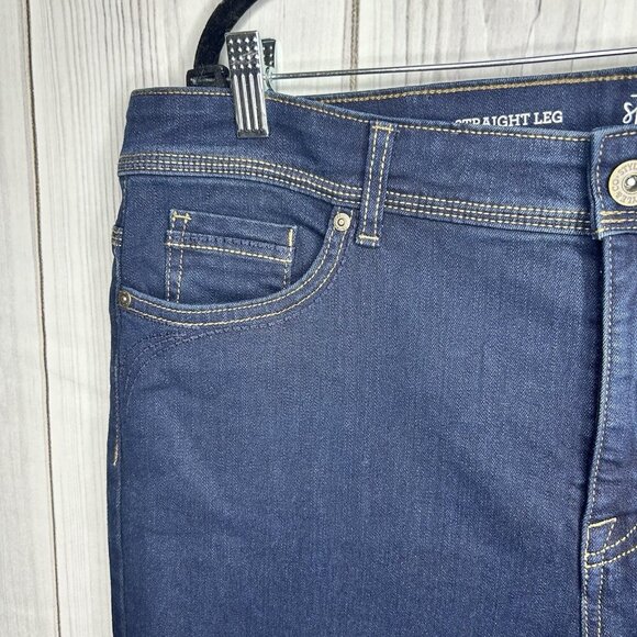 Style & Co Sz 18 Straight Leg Jeans High-Rise Stretch Dark Wash (38 x 31) NWOT - Picture 5 of 11